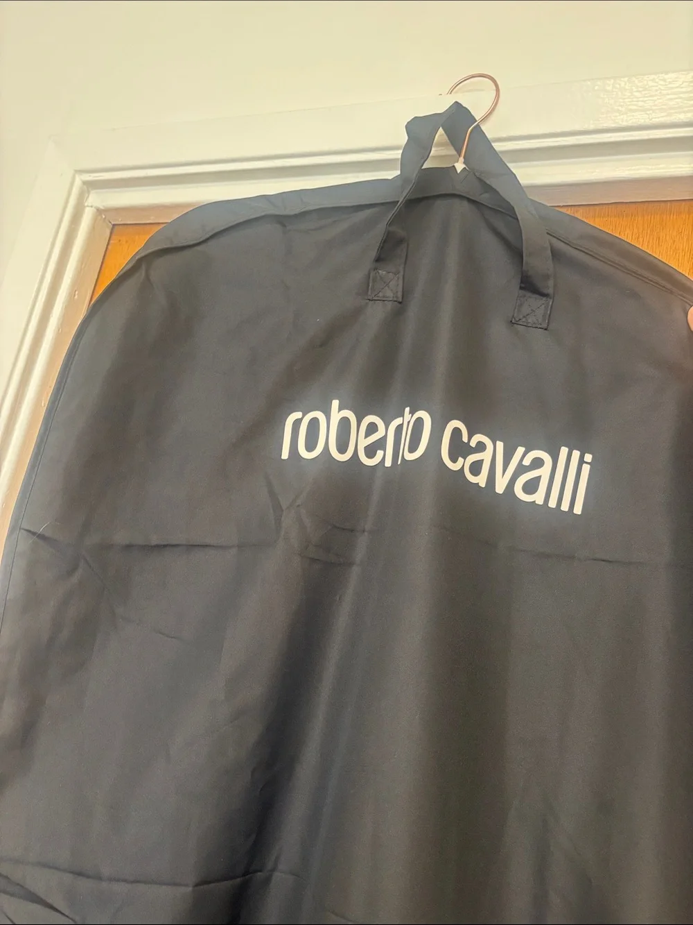 Roberto Cavalli Black Garment Cover with White Logo